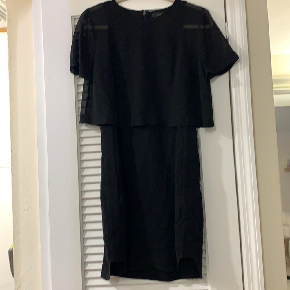 BCBG Black Sheer Top Mini Dress